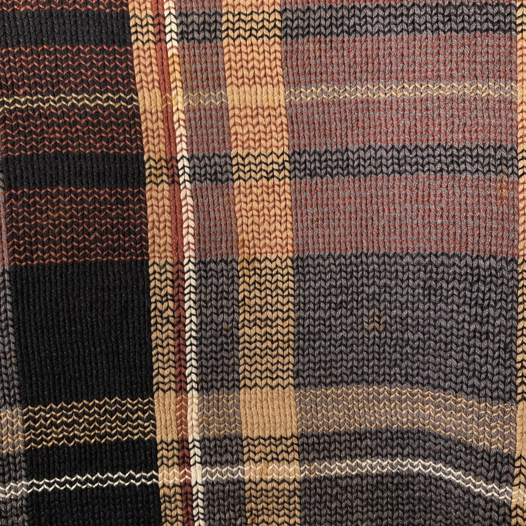 Vintage 90s-00'S Craft and Barrow Check Pattern Cotton Knit Sweater, Men's XL cotton gray type Vintage Second Hand