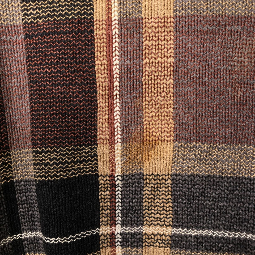 Vintage 90s-00'S Craft and Barrow Check Pattern Cotton Knit Sweater, Men's XL cotton gray type Vintage Second Hand