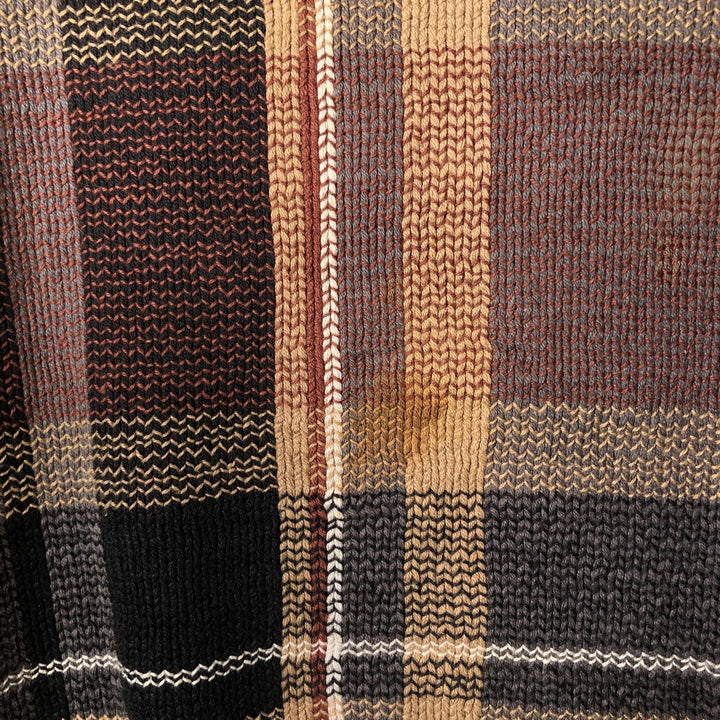 Vintage 90s-00'S Craft and Barrow Check Pattern Cotton Knit Sweater, Men's XL cotton gray type Vintage Second Hand