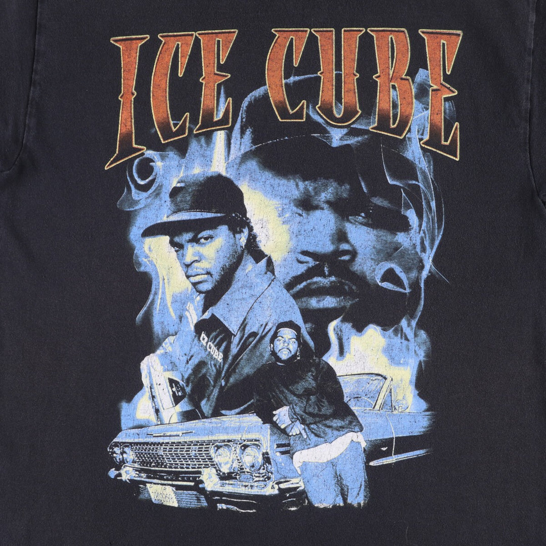 ICE CUBE Rap T-shirt, Men's M size cotton black type Vintage Second Hand