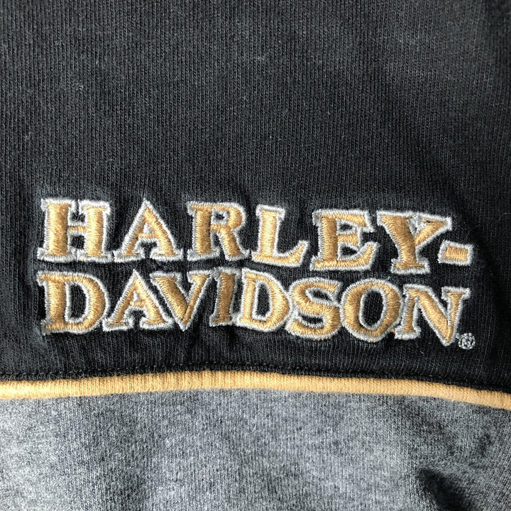 Harley-Davidson Two-Tone Long Sleeve T-Shirt, Men's Size L cotton black type Vintage Second Hand