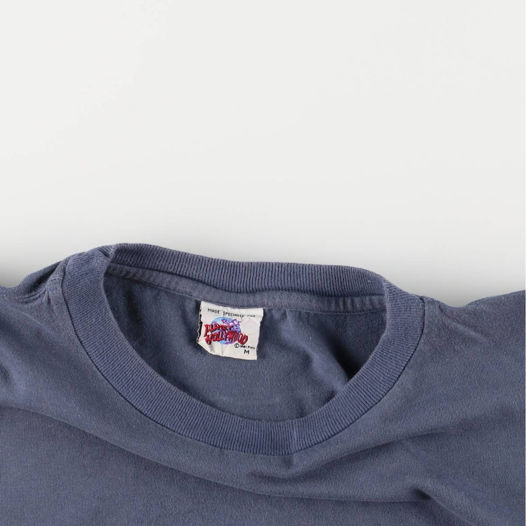 Vintage 90'S Planet Hollywood Advertising T-Shirt, Men's Size Medium cotton navy blue type Vintage Second Hand