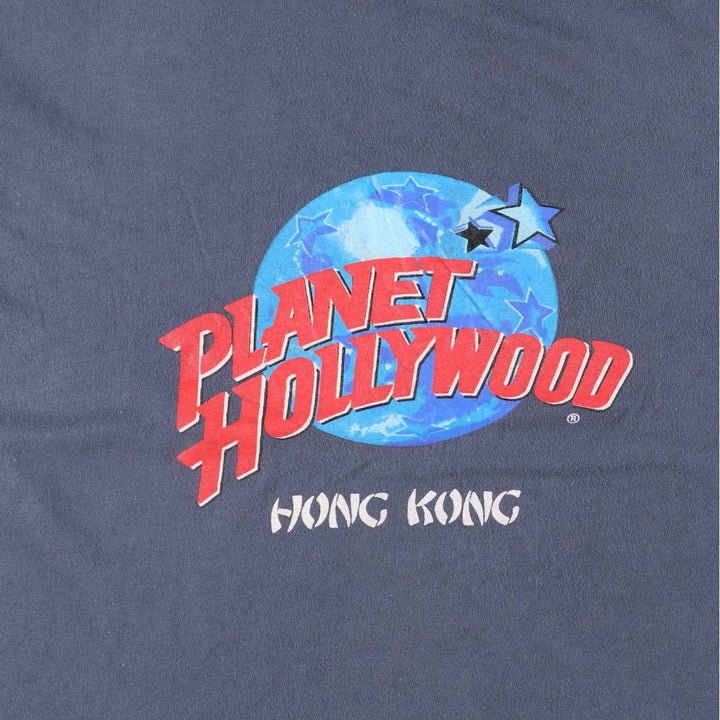 Vintage 90'S Planet Hollywood Advertising T-Shirt, Men's Size Medium cotton navy blue type Vintage Second Hand