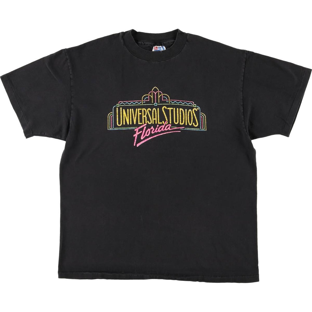 90'S Hanes Universal Studios Florida Advertising T-Shirt, Made in USA, Men's Size L cotton Charcoal Vintage Second Hand
