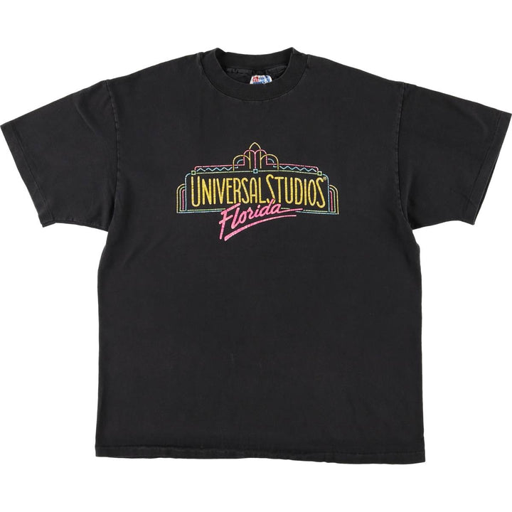 90'S Hanes Universal Studios Florida Advertising T-Shirt, Made in USA, Men's Size L cotton Charcoal Vintage Second Hand