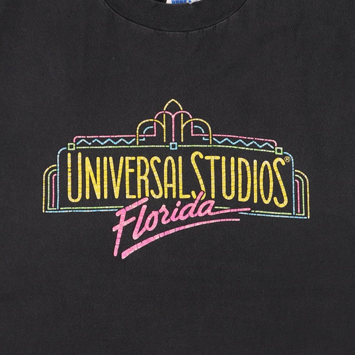 90'S Hanes Universal Studios Florida Advertising T-Shirt, Made in USA, Men's Size L cotton Charcoal Vintage Second Hand