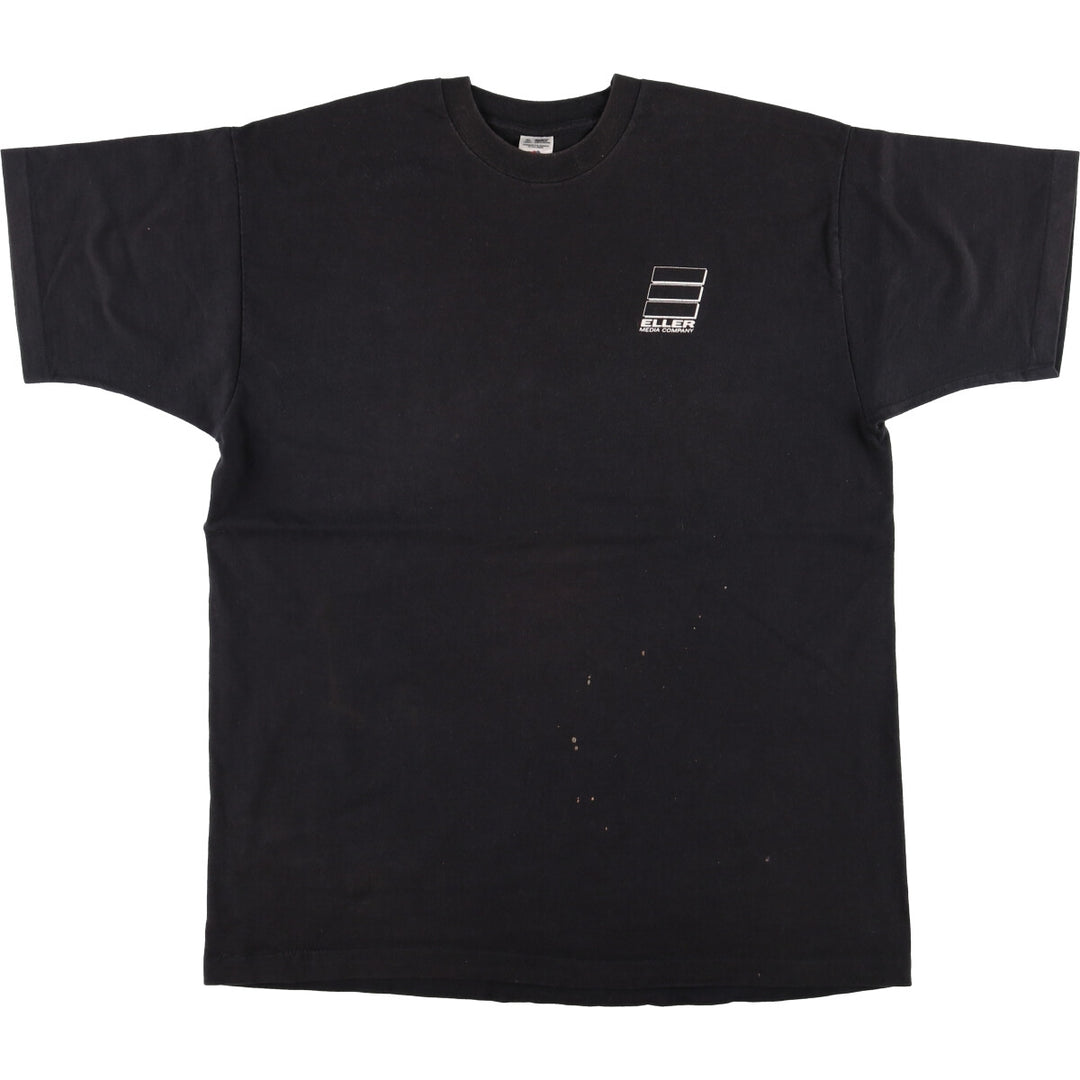 Vintage 90'S Fruit of the Loom Eller Media Company Advertising T-Shirt, Men's XL cotton black type Vintage Second Hand