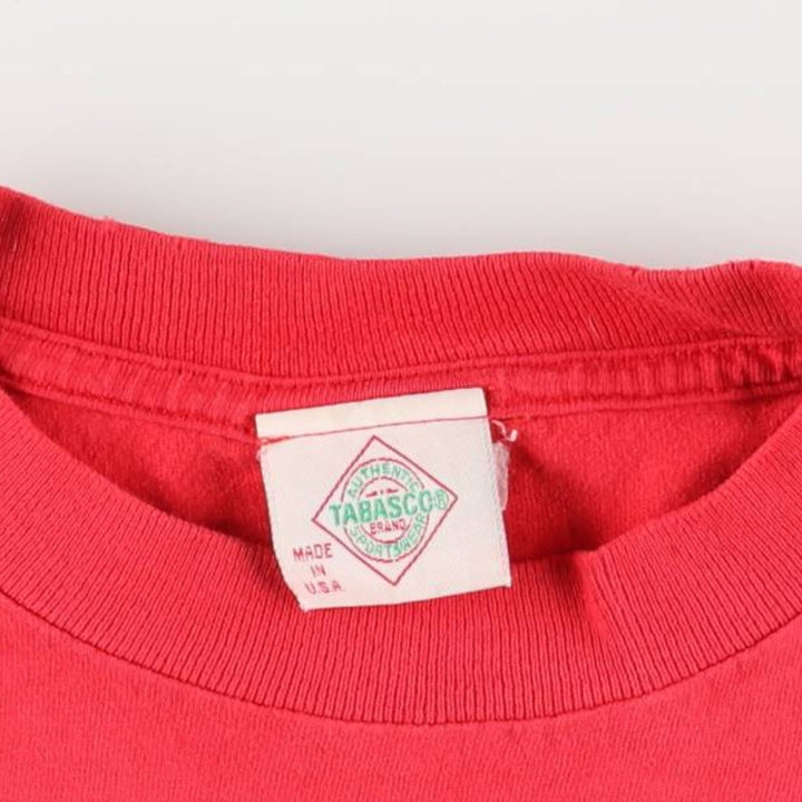 Vintage 90'S Tabasco advertising T-shirt, Made in USA, Men's Size Medium unclear red type Vintage Second Hand