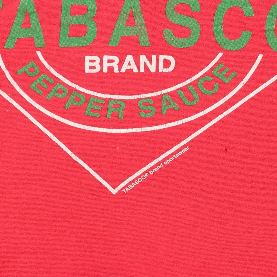 Vintage 90'S Tabasco advertising T-shirt, Made in USA, Men's Size Medium unclear red type Vintage Second Hand