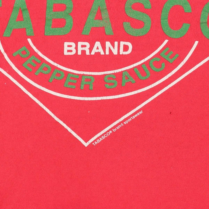 Vintage 90'S Tabasco advertising T-shirt, Made in USA, Men's Size Medium unclear red type Vintage Second Hand