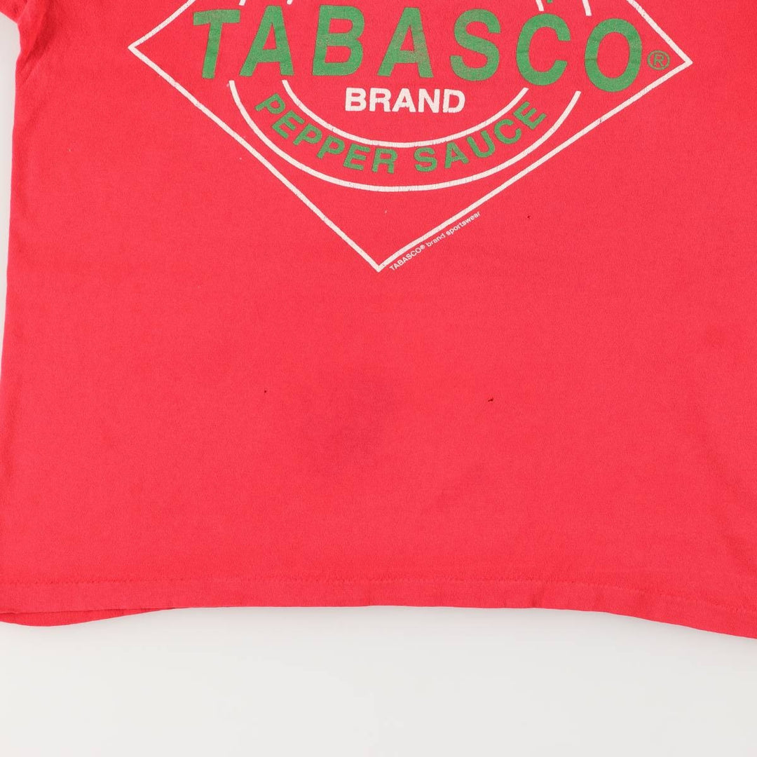 Vintage 90'S Tabasco advertising T-shirt, Made in USA, Men's Size Medium unclear red type Vintage Second Hand