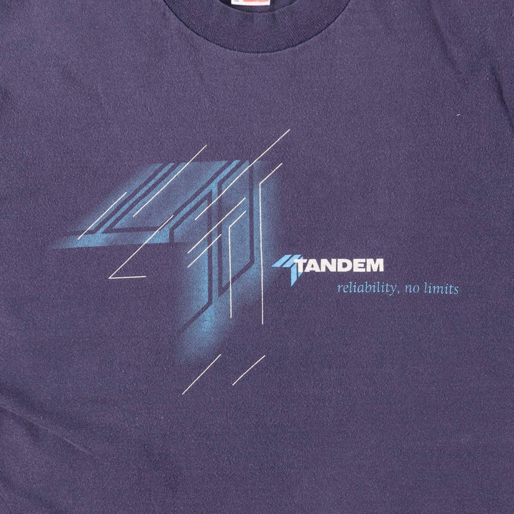 Vintage 90'S Fruit of the Loom Tandem Advertising T-Shirt, Men's Size Large cotton navy blue type Vintage Second Hand