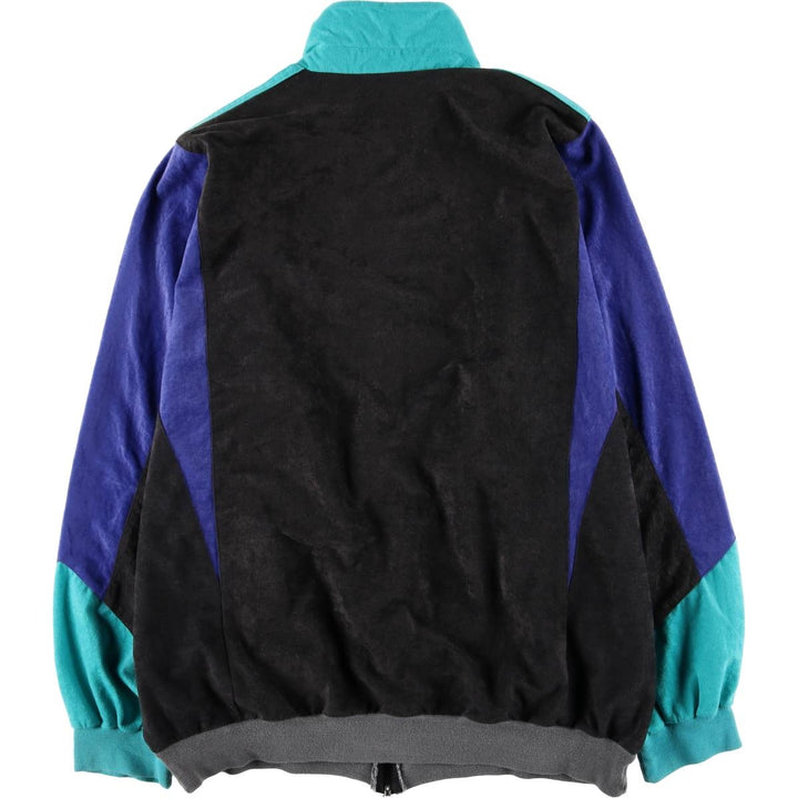 Vintage 80s-90'S Adidas Velour Jersey Track Jacket, Men's, Size XXL polyester black type Vintage Second Hand