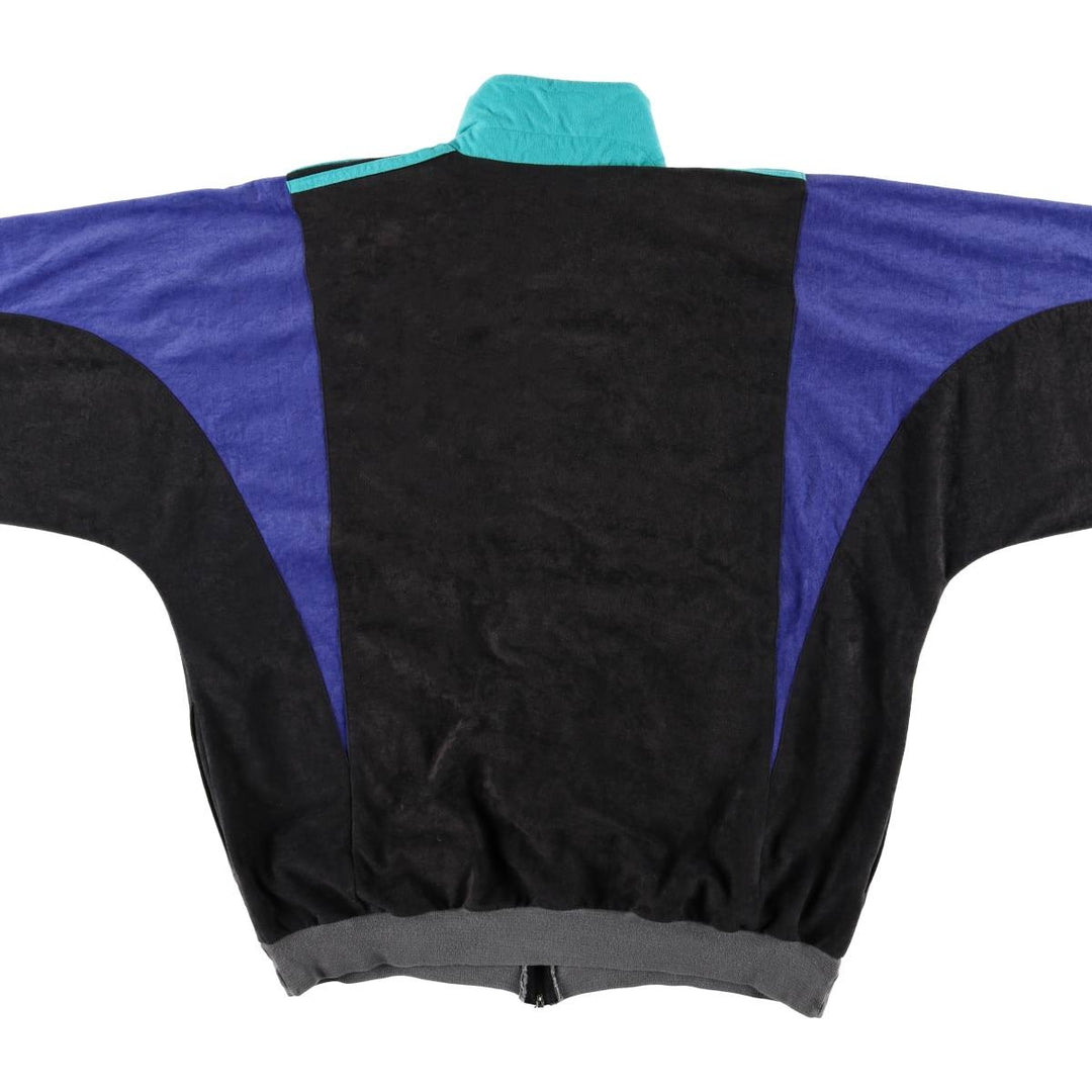 Vintage 80s-90'S Adidas Velour Jersey Track Jacket, Men's, Size XXL polyester black type Vintage Second Hand