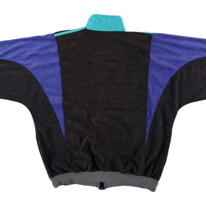 Vintage 80s-90'S Adidas Velour Jersey Track Jacket, Men's, Size XXL polyester black type Vintage Second Hand
