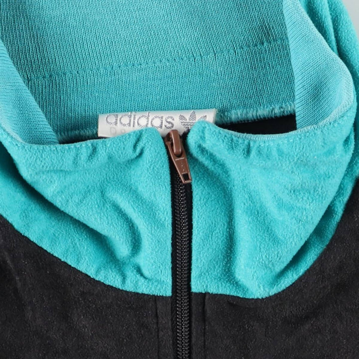 Vintage 80s-90'S Adidas Velour Jersey Track Jacket, Men's, Size XXL polyester black type Vintage Second Hand