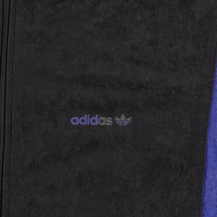 Vintage 80s-90'S Adidas Velour Jersey Track Jacket, Men's, Size XXL polyester black type Vintage Second Hand