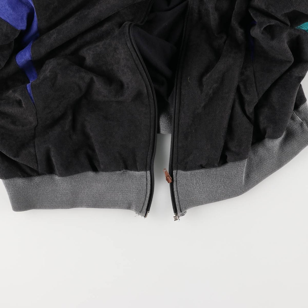 Vintage 80s-90'S Adidas Velour Jersey Track Jacket, Men's, Size XXL polyester black type Vintage Second Hand