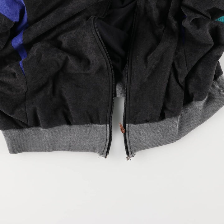 Vintage 80s-90'S Adidas Velour Jersey Track Jacket, Men's, Size XXL polyester black type Vintage Second Hand