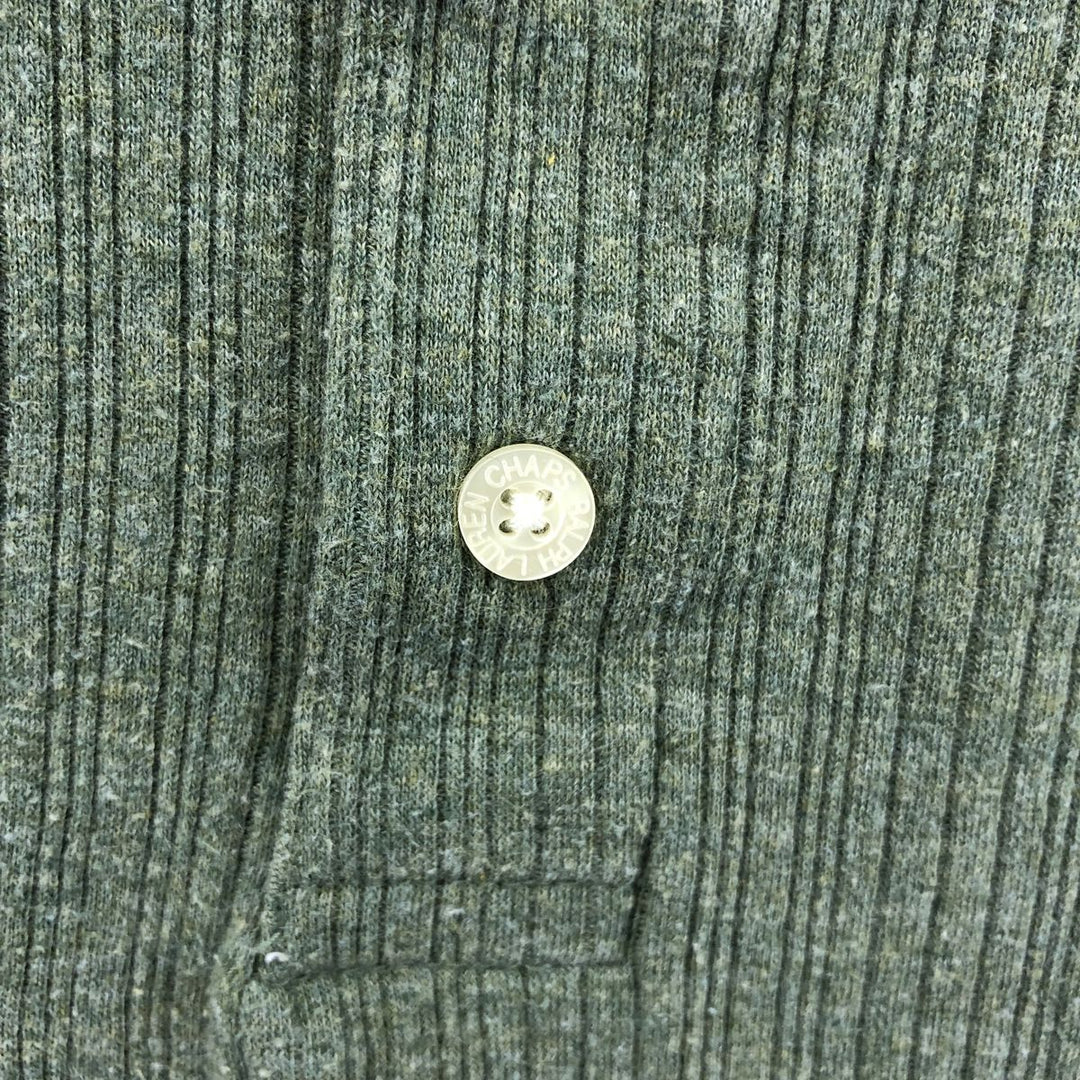 90'S Ralph Lauren CHAPS Henley neck long T-shirt long T men's size L vintage cotton green type Vintage Second Hand