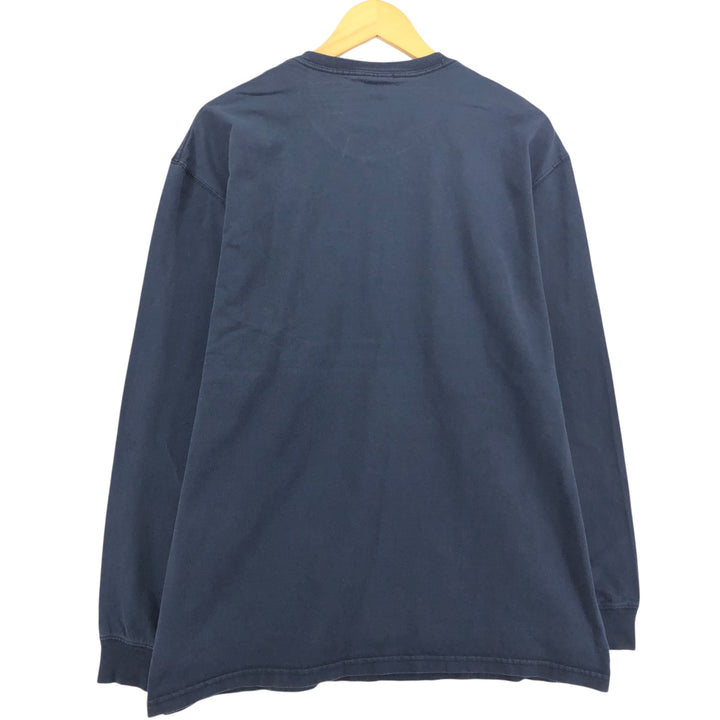 Carhartt long-sleeved T-shirt, men's size L cotton navy blue type Vintage Second Hand
