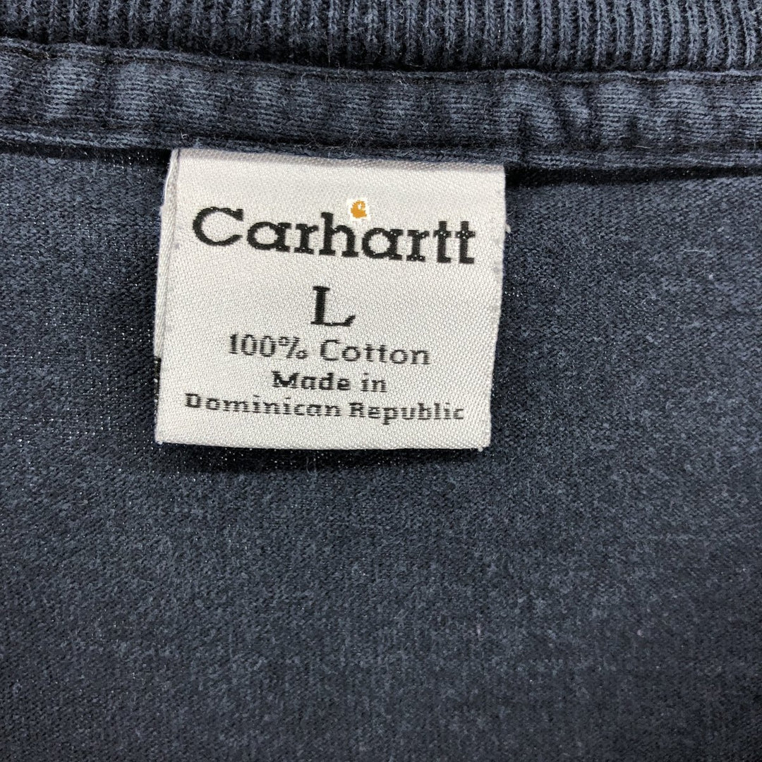 Carhartt long-sleeved T-shirt, men's size L cotton navy blue type Vintage Second Hand