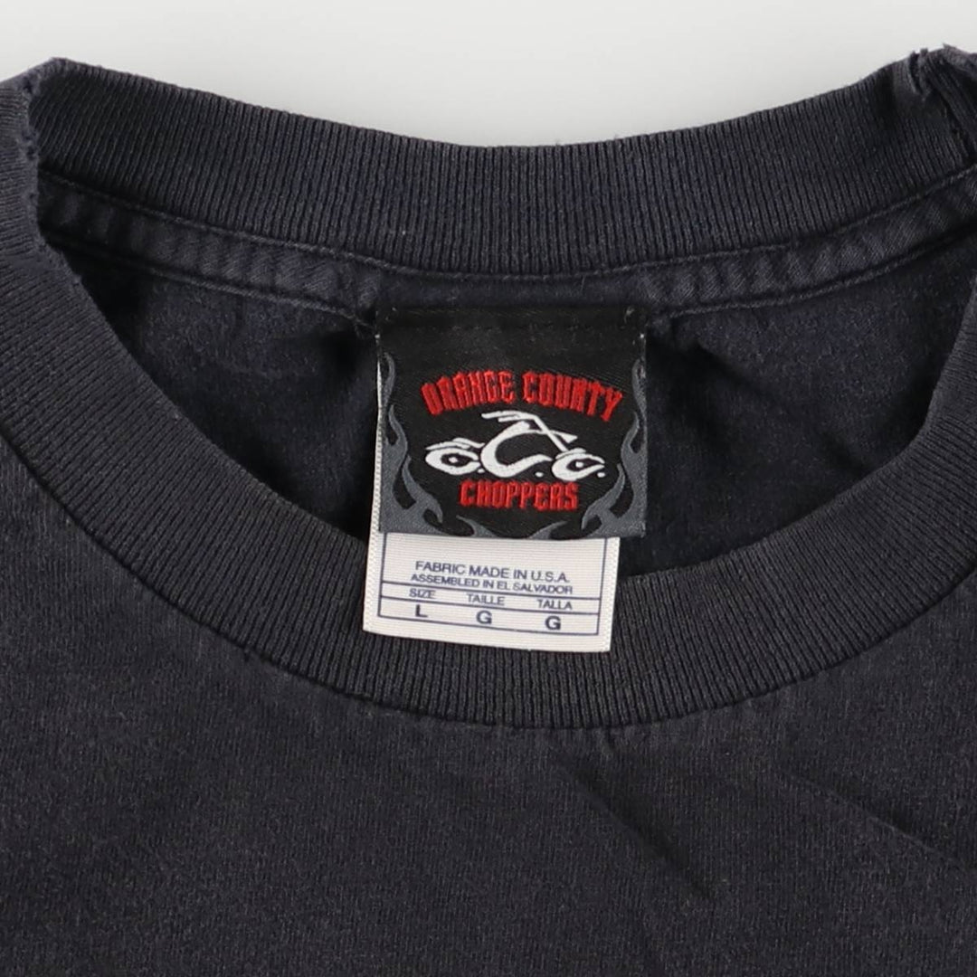 2000'S Orange County Choppers Motorcycle T-Shirt, Made in USA, Men's Size L cotton black type Vintage Second Hand