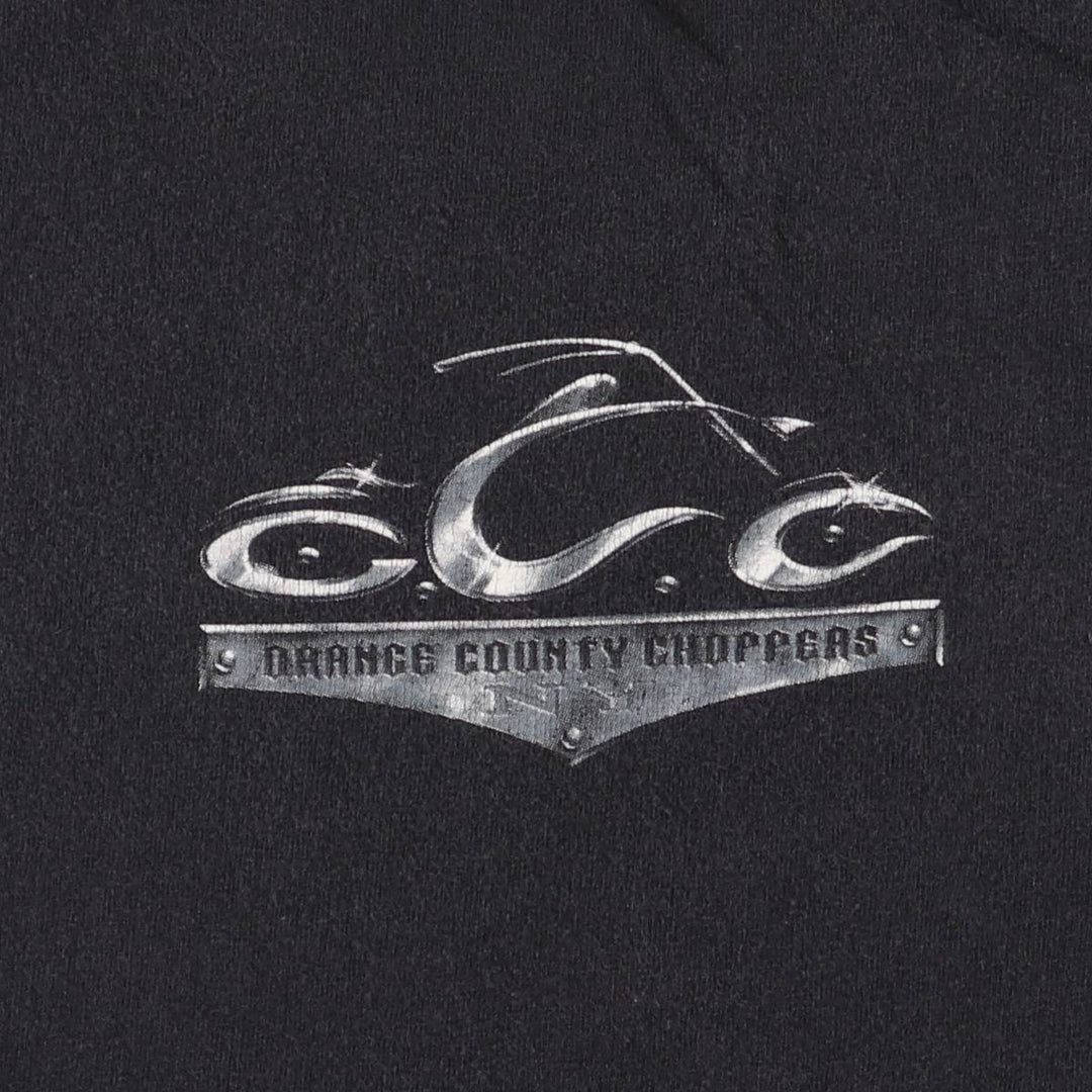 2000'S Orange County Choppers Motorcycle T-Shirt, Made in USA, Men's Size L cotton black type Vintage Second Hand