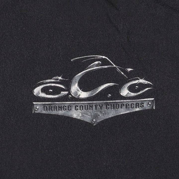 2000'S Orange County Choppers Motorcycle T-Shirt, Made in USA, Men's Size L cotton black type Vintage Second Hand
