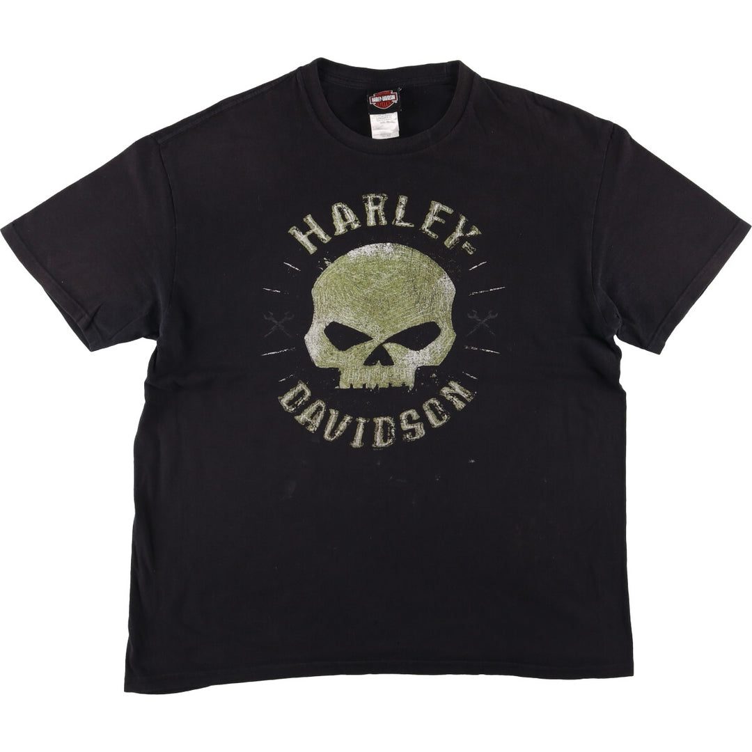 Harley-Davidson Skull Pattern Motorcycle Bike T-shirt Men's XL cotton black type Vintage Second Hand
