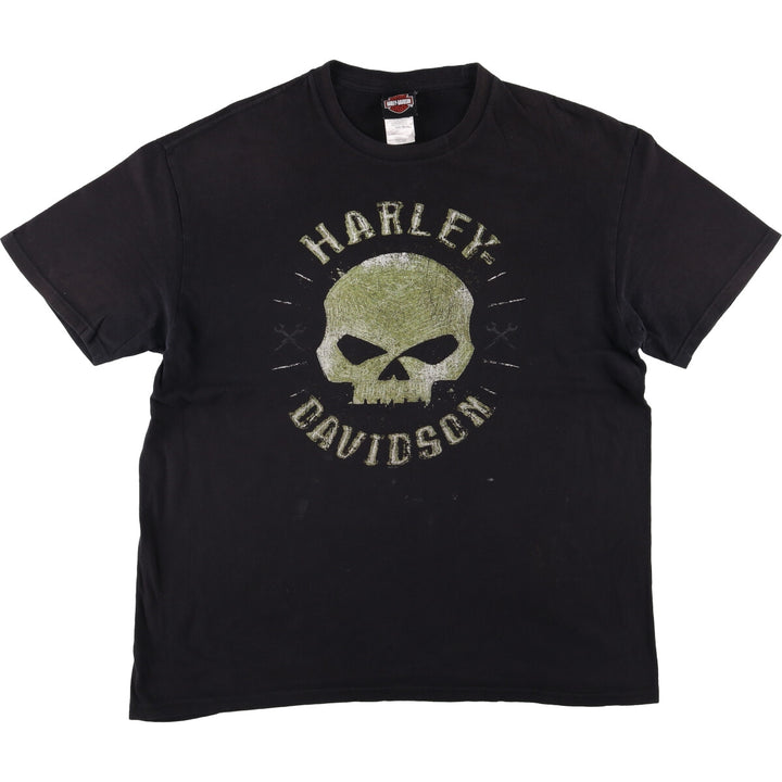 Harley-Davidson Skull Pattern Motorcycle Bike T-shirt Men's XL cotton black type Vintage Second Hand