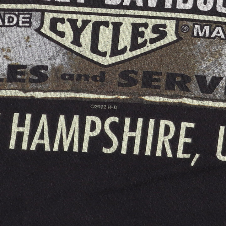 Harley-Davidson Skull Pattern Motorcycle Bike T-shirt Men's XL cotton black type Vintage Second Hand