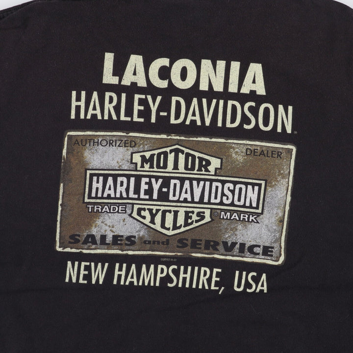 Harley-Davidson Skull Pattern Motorcycle Bike T-shirt Men's XL cotton black type Vintage Second Hand