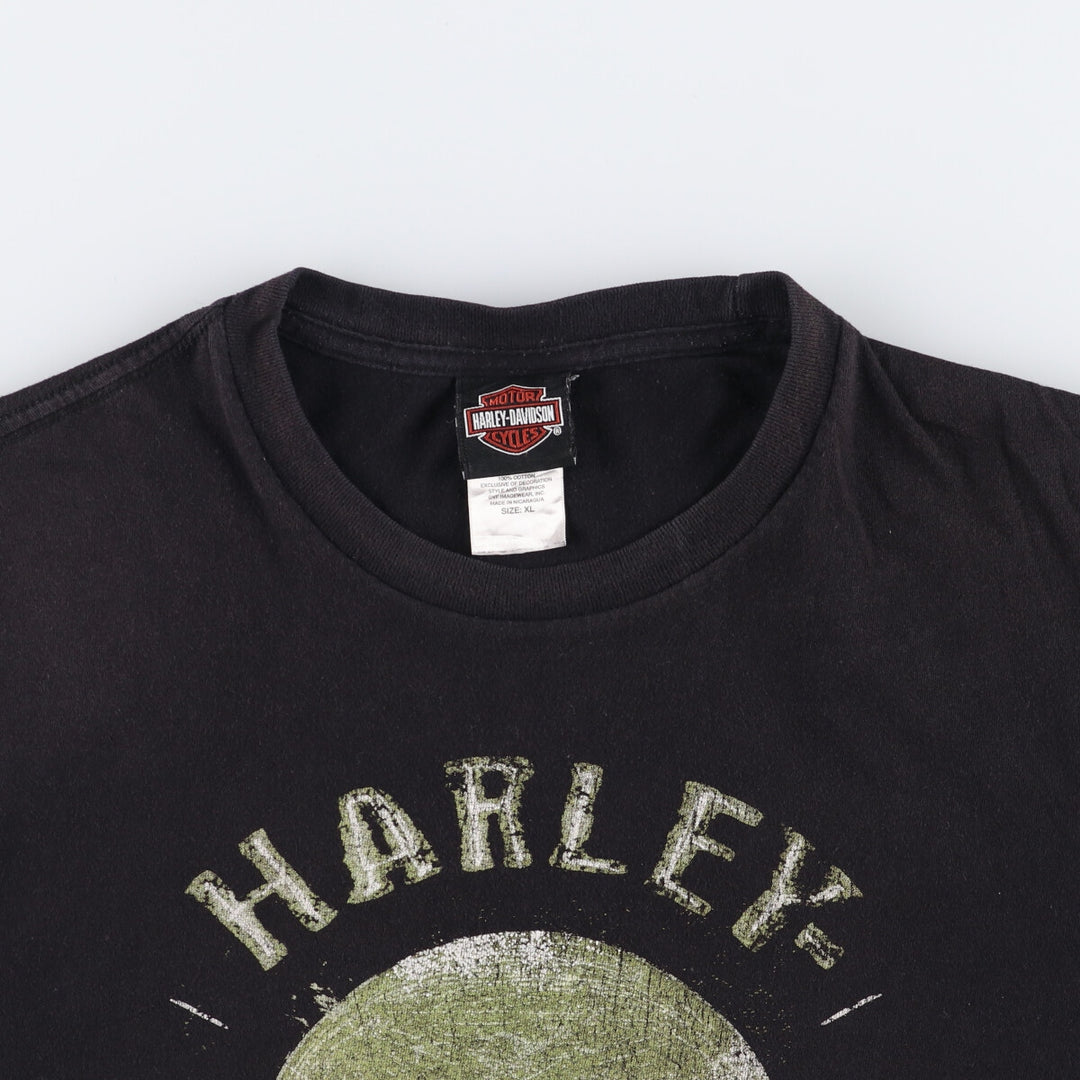 Harley-Davidson Skull Pattern Motorcycle Bike T-shirt Men's XL cotton black type Vintage Second Hand