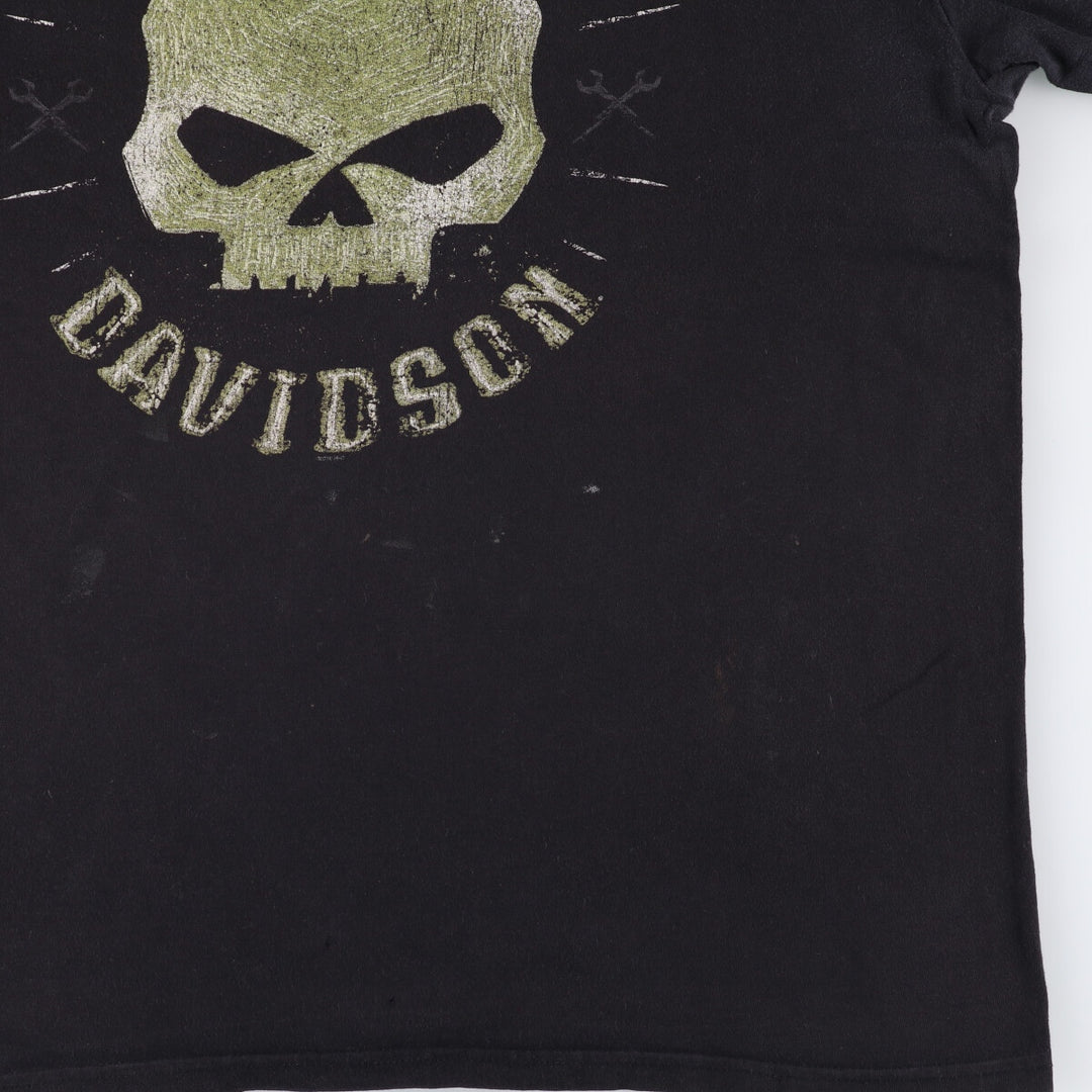 Harley-Davidson Skull Pattern Motorcycle Bike T-shirt Men's XL cotton black type Vintage Second Hand