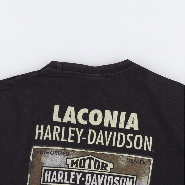 Harley-Davidson Skull Pattern Motorcycle Bike T-shirt Men's XL cotton black type Vintage Second Hand