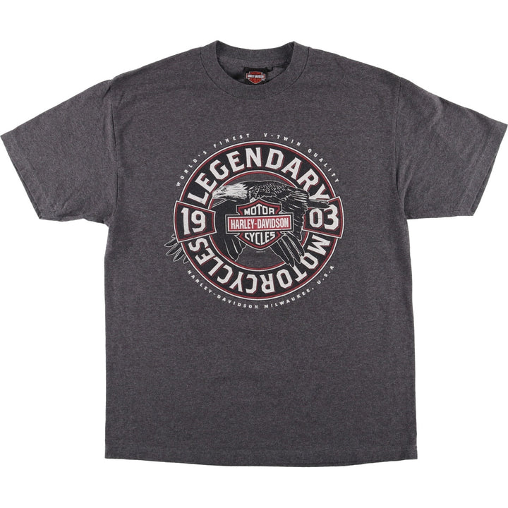 Harley-Davidson Motorcycle Bike T-shirt, Men's Size L cotton gray type Vintage Second Hand