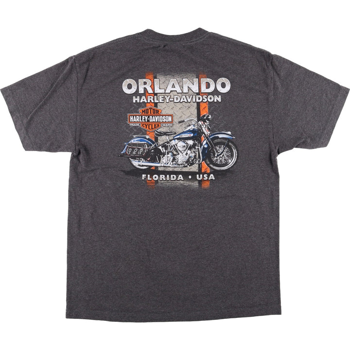 Harley-Davidson Motorcycle Bike T-shirt, Men's Size L cotton gray type Vintage Second Hand