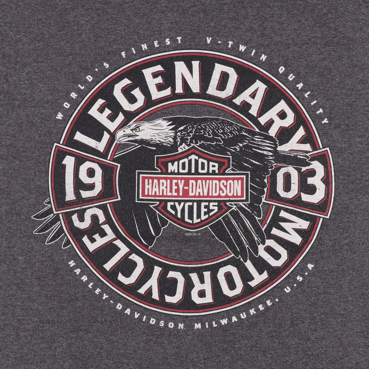 Harley-Davidson Motorcycle Bike T-shirt, Men's Size L cotton gray type Vintage Second Hand
