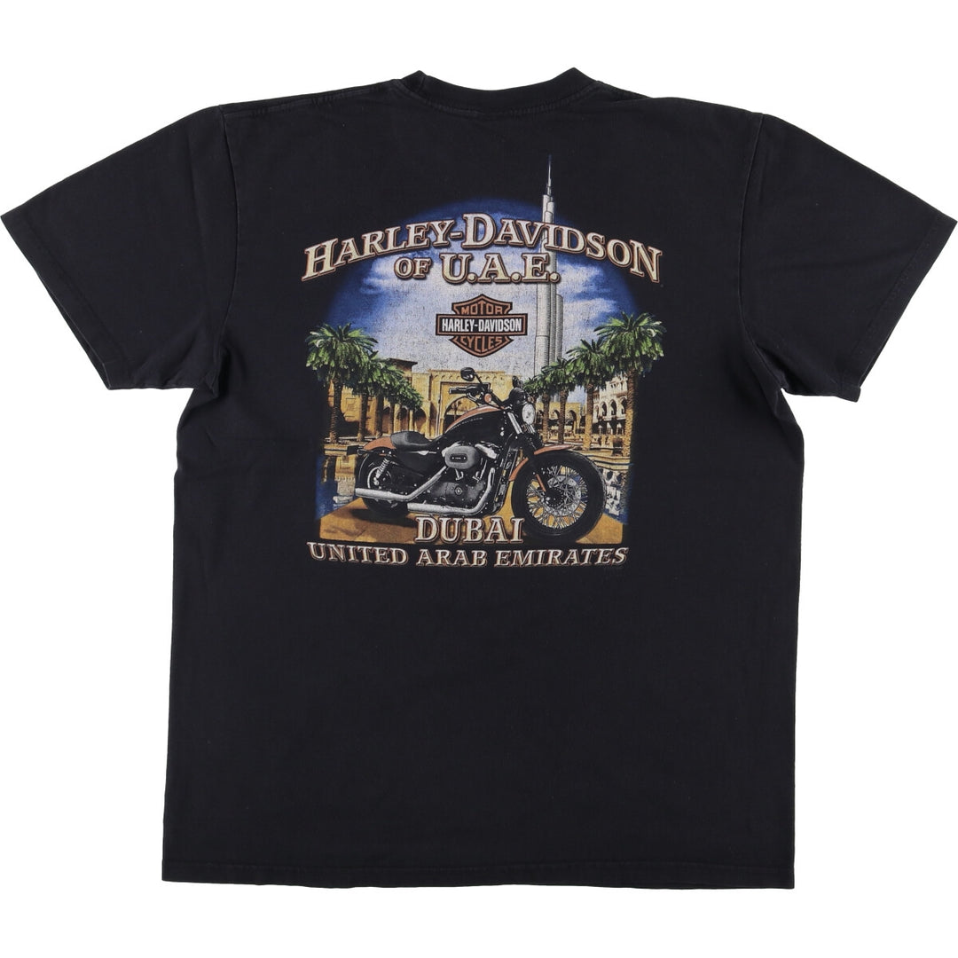 Harley-Davidson Fire Pattern Motorcycle Bike T-Shirt, Men's Size L unclear black type Vintage Second Hand