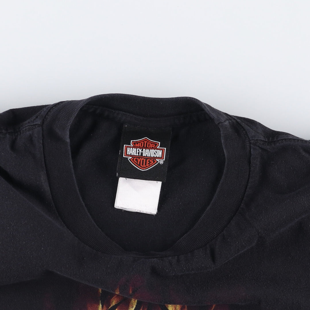 Harley-Davidson Fire Pattern Motorcycle Bike T-Shirt, Men's Size L unclear black type Vintage Second Hand