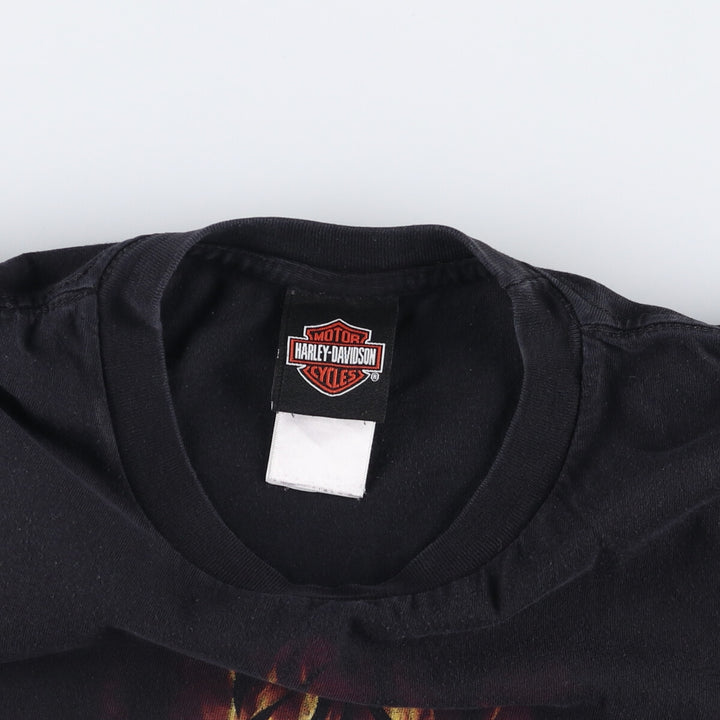 Harley-Davidson Fire Pattern Motorcycle Bike T-Shirt, Men's Size L unclear black type Vintage Second Hand