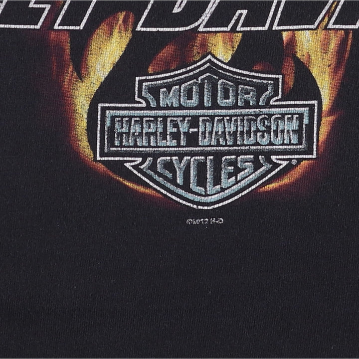 Harley-Davidson Fire Pattern Motorcycle Bike T-Shirt, Men's Size L unclear black type Vintage Second Hand