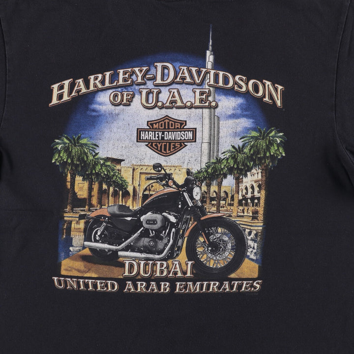 Harley-Davidson Fire Pattern Motorcycle Bike T-Shirt, Men's Size L unclear black type Vintage Second Hand
