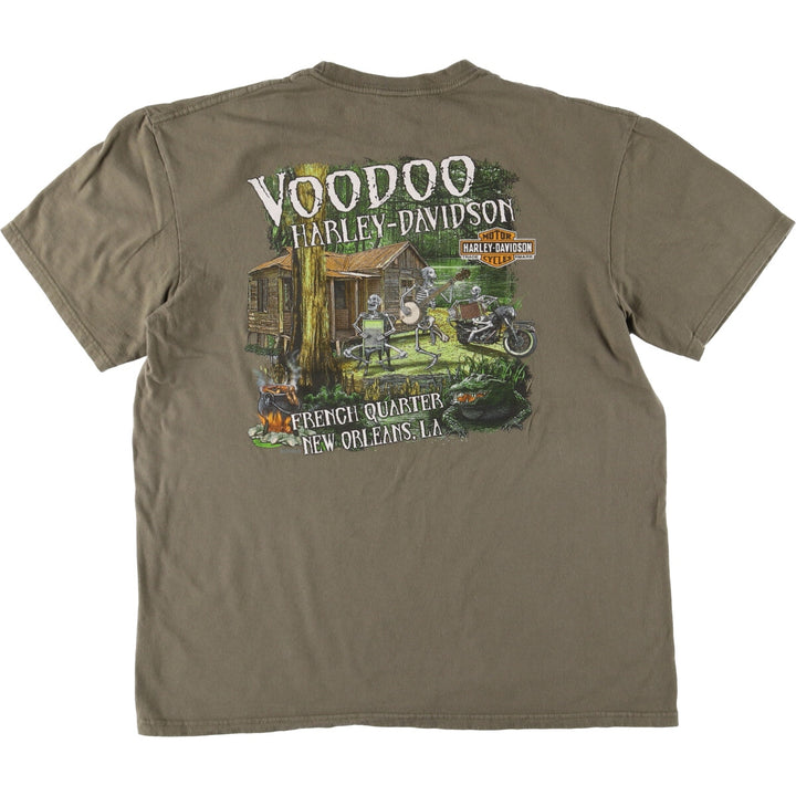 Harley-Davidson Motorcycle Bike T-shirt, Men's XL size cotton Khaki type Vintage Second Hand
