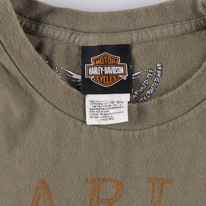 Harley-Davidson Motorcycle Bike T-shirt, Men's XL size cotton Khaki type Vintage Second Hand
