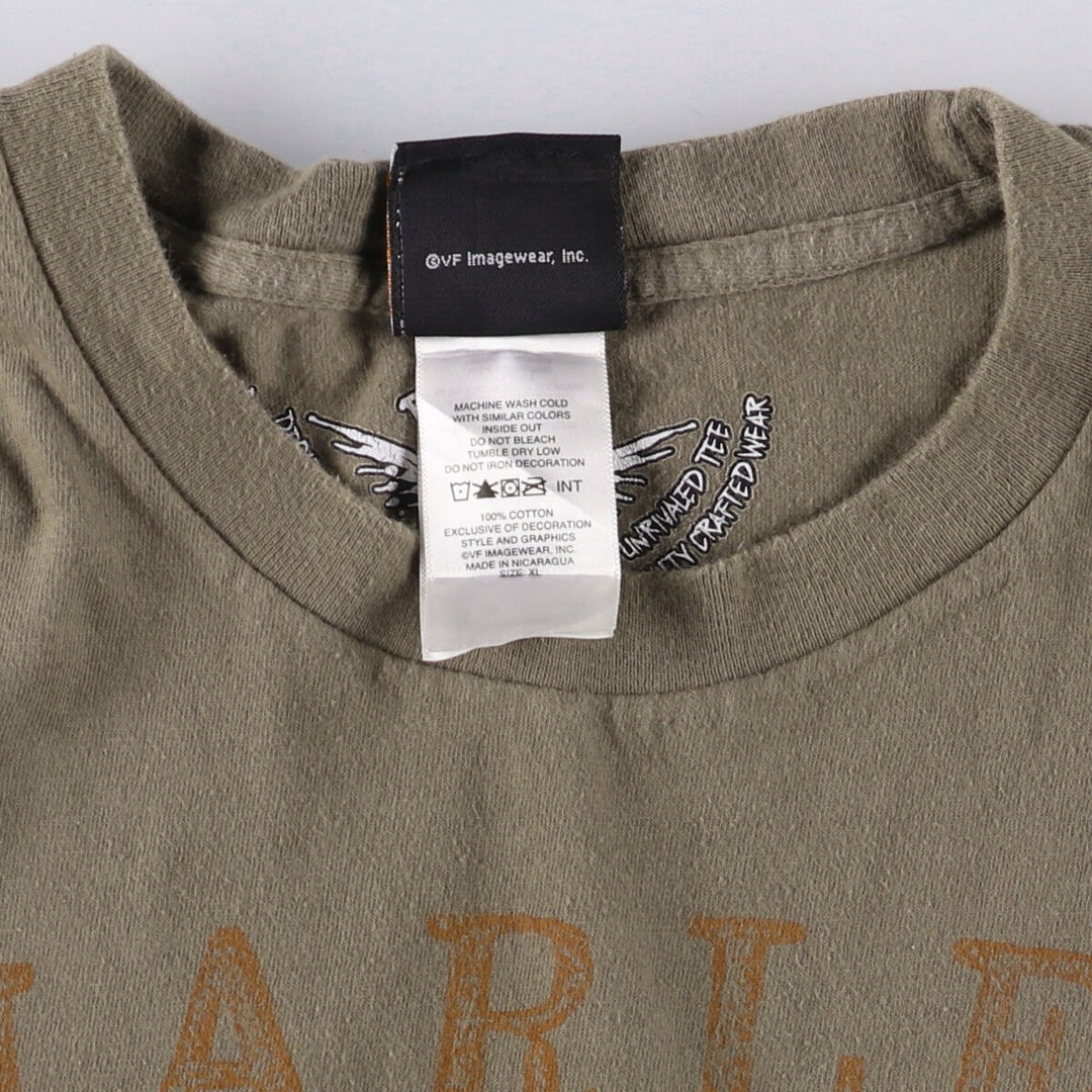 Harley-Davidson Motorcycle Bike T-shirt, Men's XL size cotton Khaki type Vintage Second Hand