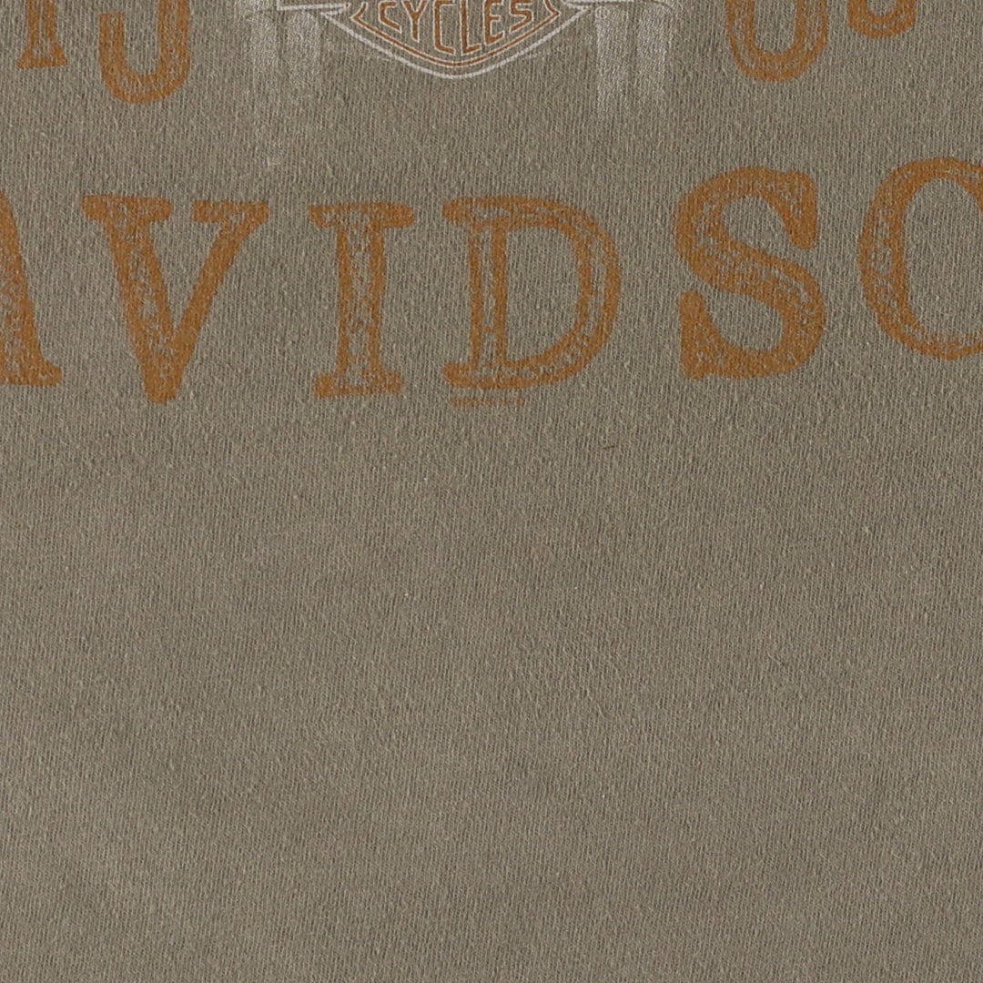 Harley-Davidson Motorcycle Bike T-shirt, Men's XL size cotton Khaki type Vintage Second Hand