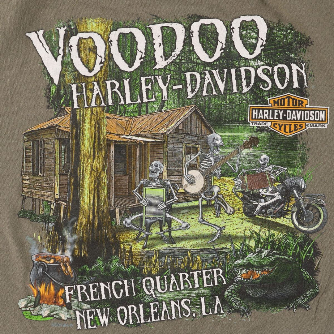 Harley-Davidson Motorcycle Bike T-shirt, Men's XL size cotton Khaki type Vintage Second Hand