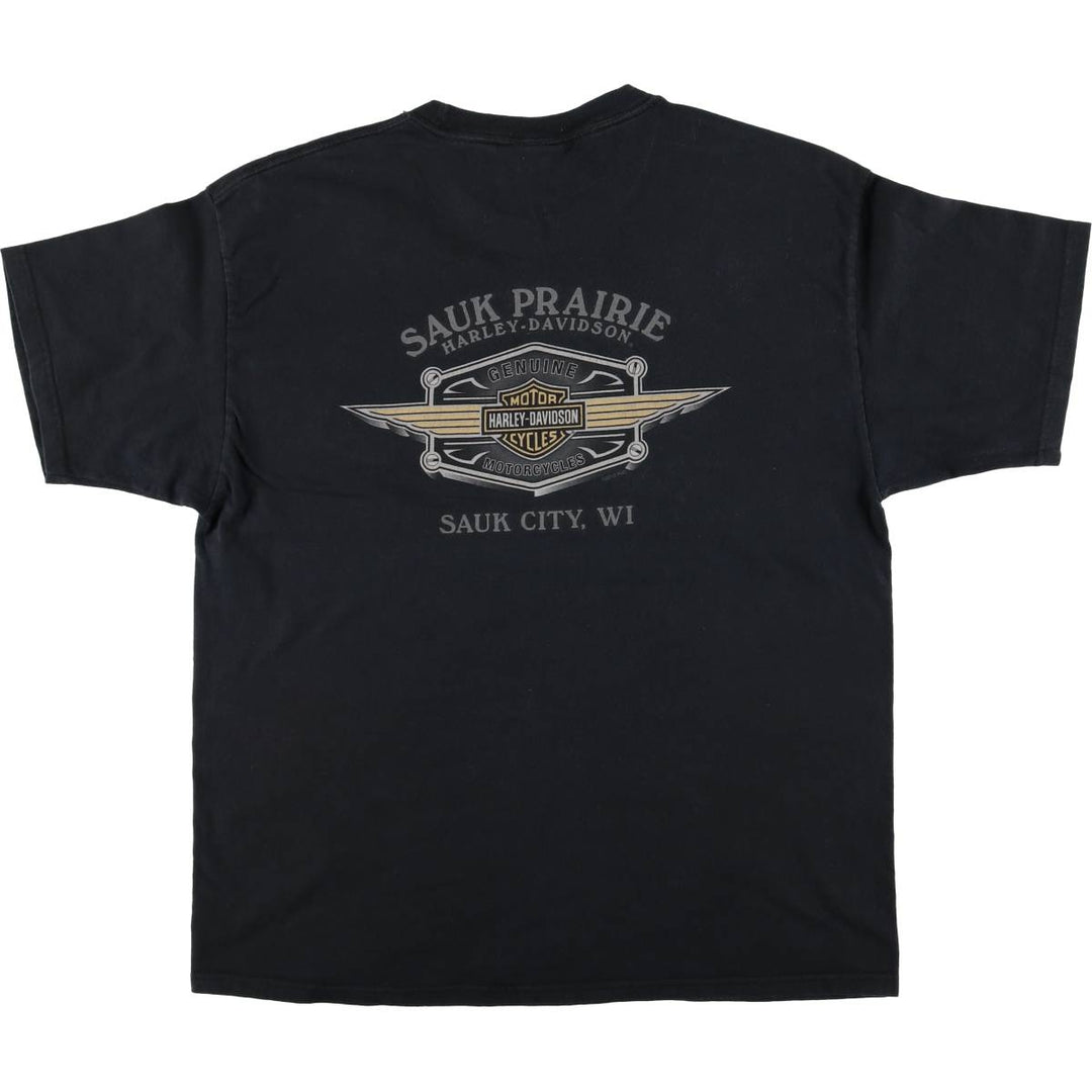 Harley-Davidson Motorcycle Bike T-shirt, Men's XL size cotton black type Vintage Second Hand